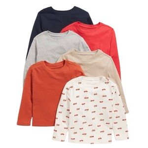 Old Navy 6-Pack Long Sleeve T-Shirts Fire Engine